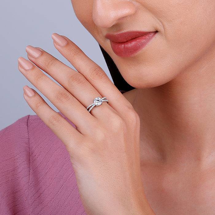 Giva 925 Sterling Silver Midnight Glitter Ring,Fixed Size,Indian - 11 | Gifts For Women An : R01506