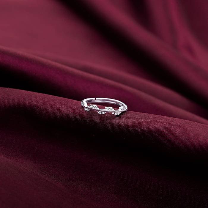 Giva 925 Sterling Silver Zircon Vine Shine Ring, Adjustable | Gifts For Women And Girls |  : R01511