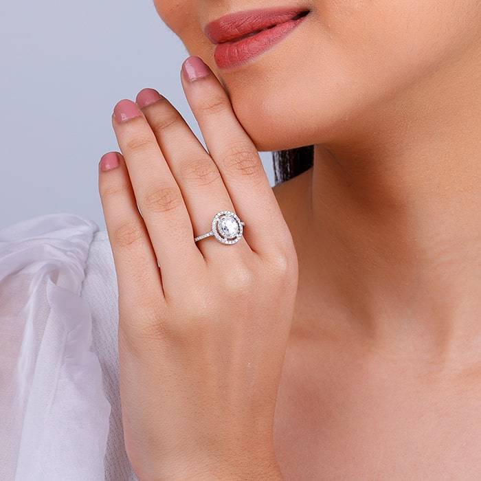 Giva 925 Sterling Silver Sanguine Ring,Fixed Size, Indian - 12|Gift For Valentine | Gift F : R01512