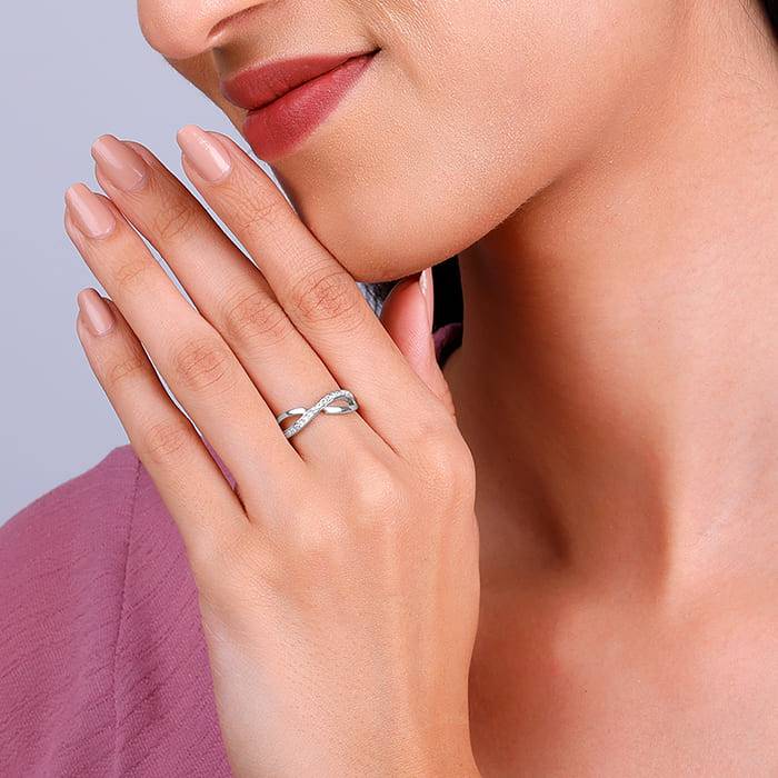 Giva 925 Sterling Silver Ripple Ring,Fixed Size,Indian - 11 | Gifts For Women And Girls |  : R01513