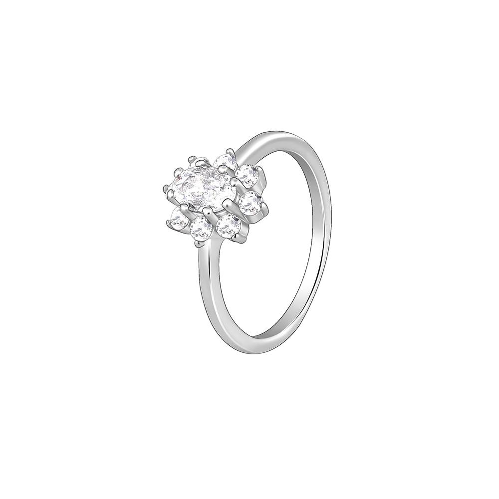 Giva 925 Sterling Silver Floral Ellipse Ring ,Fixed Size,Indian - 11 : R01518