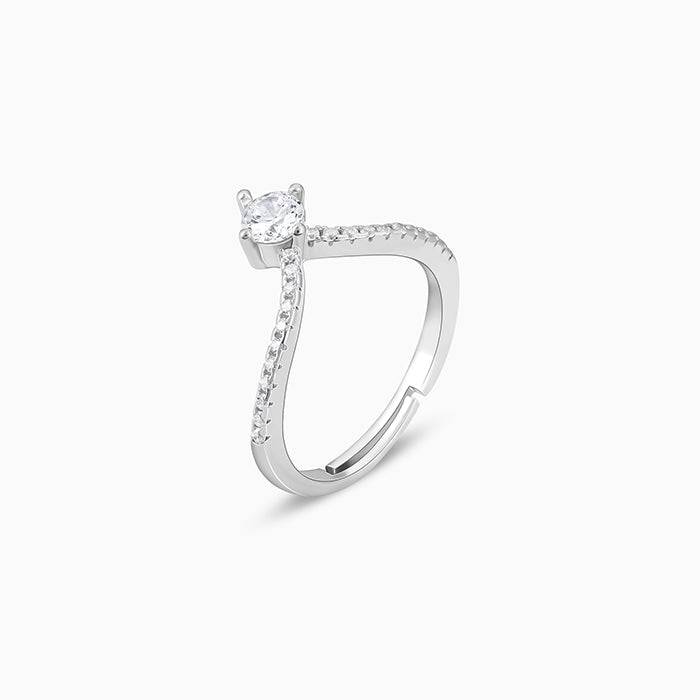 Giva 925 Sterling Silver Groovy Vanki Ring, Adjustable | Gifts For Women And Girls | With  : R01519