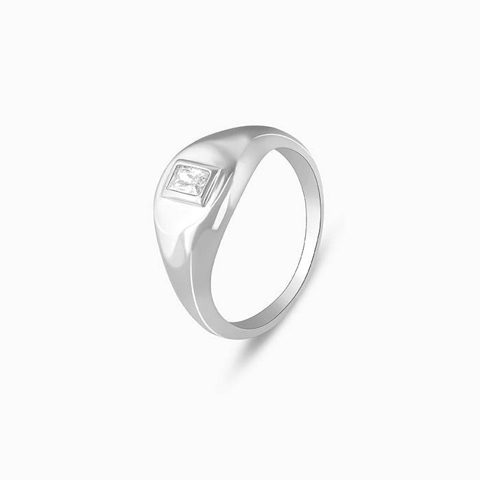 Giva 925 Sterling Silver Bezel Signet Ring,Fixed Size,Indian - 12 | Gifts For Women And Gi : R01522