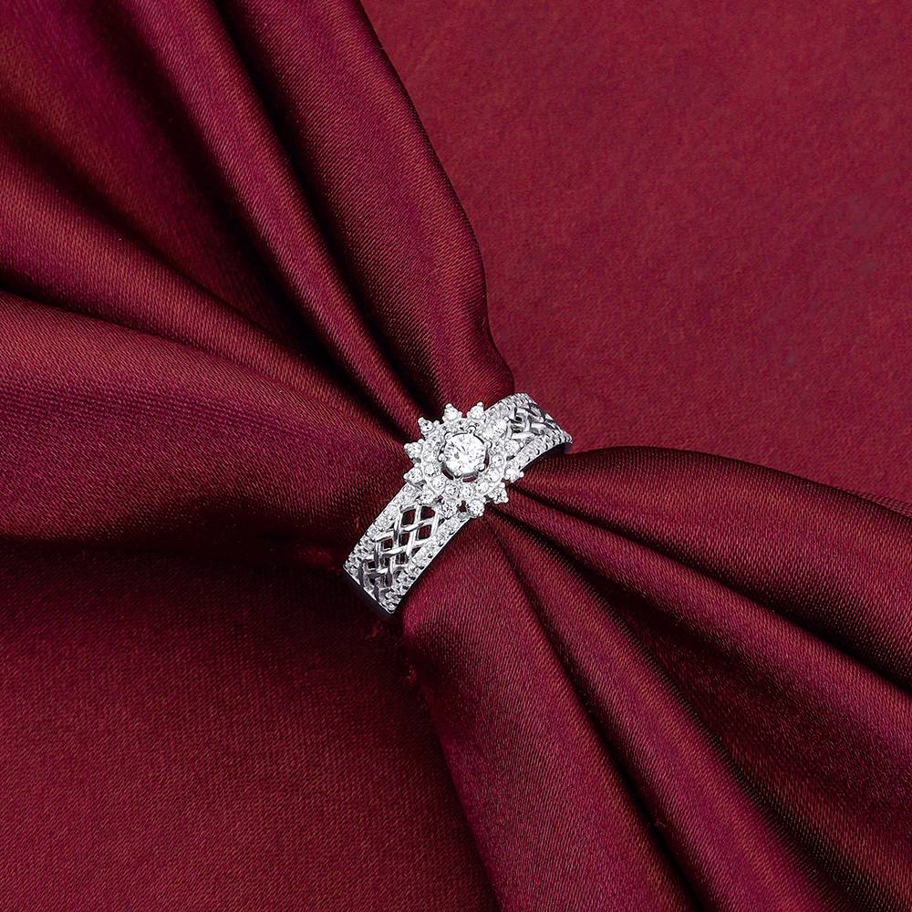 Giva 925 Sterling Silver Filigree Florid Ring,Fixed Size, Indian - 12|Gift For Valentine | Gift For Girlfriend : R01525