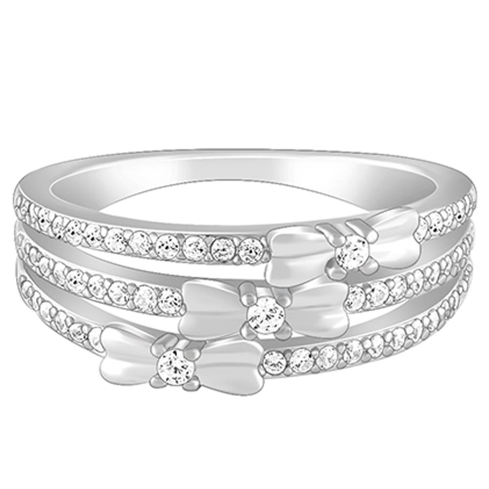Giva 925 Sterling Silver Layered Bow Ring,Fixed Size,Indian - 11 : R01527