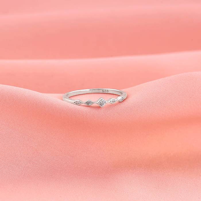 Giva 925 Sterling Silver Flamme Ring,Fixed Size,Indian - 11| Gifts For Women And Girls | W : R01529