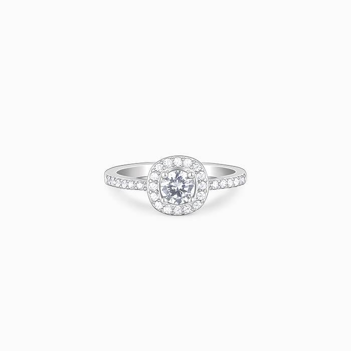 Giva 925 Sterling Silver Sparkly Solitaire Ring, Fixed Size, Indian - 12, Us - 6| Gifts Fo : R01533