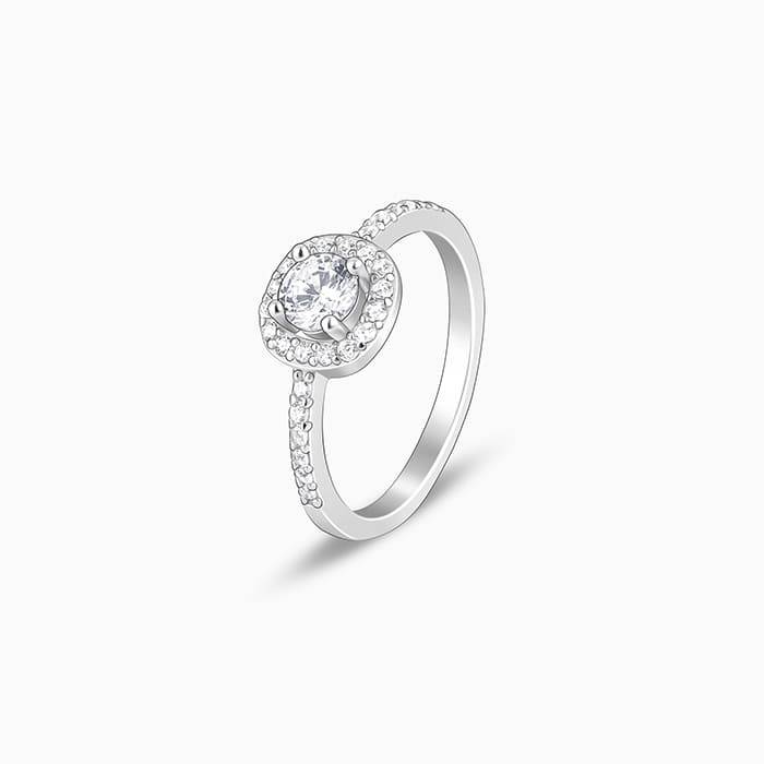 Giva 925 Sterling Silver Sparkly Solitaire Ring, Fixed Size, Indian - 12, Us - 6| Gifts Fo : R01533