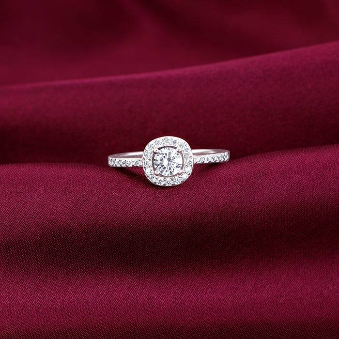 Giva 925 Sterling Silver Sparkly Solitaire Ring, Fixed Size, Indian - 12, Us - 6| Gifts Fo : R01533