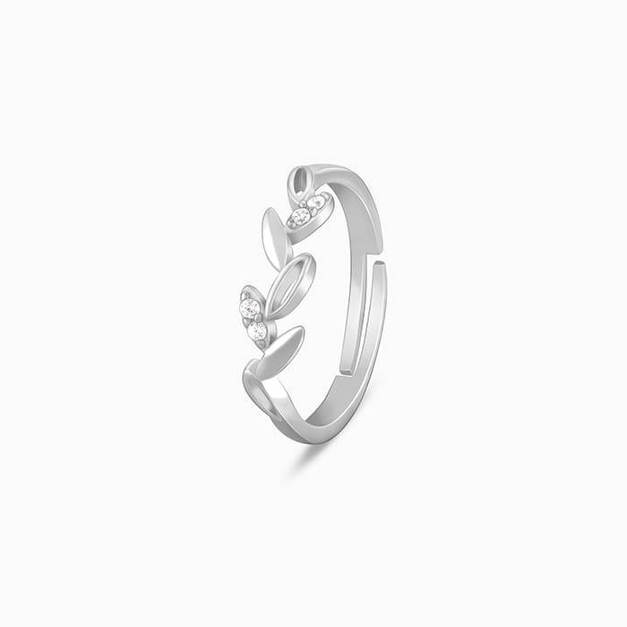 Giva 925 Sterling Silver Leaf Desire Ring,Adjustable|Gift For Valentine | Gift For Girlfri : R01538