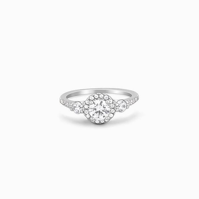 Giva 925 Sterling Silver Sparkly Ring,Fixed Size, Indian - 12 | Gifts For Women And Girls  : R01540