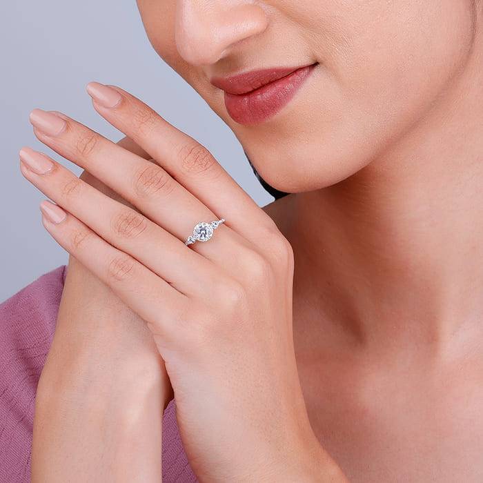 Giva 925 Sterling Silver Sparkly Ring,Fixed Size, Indian - 12 | Gifts For Women And Girls  : R01540