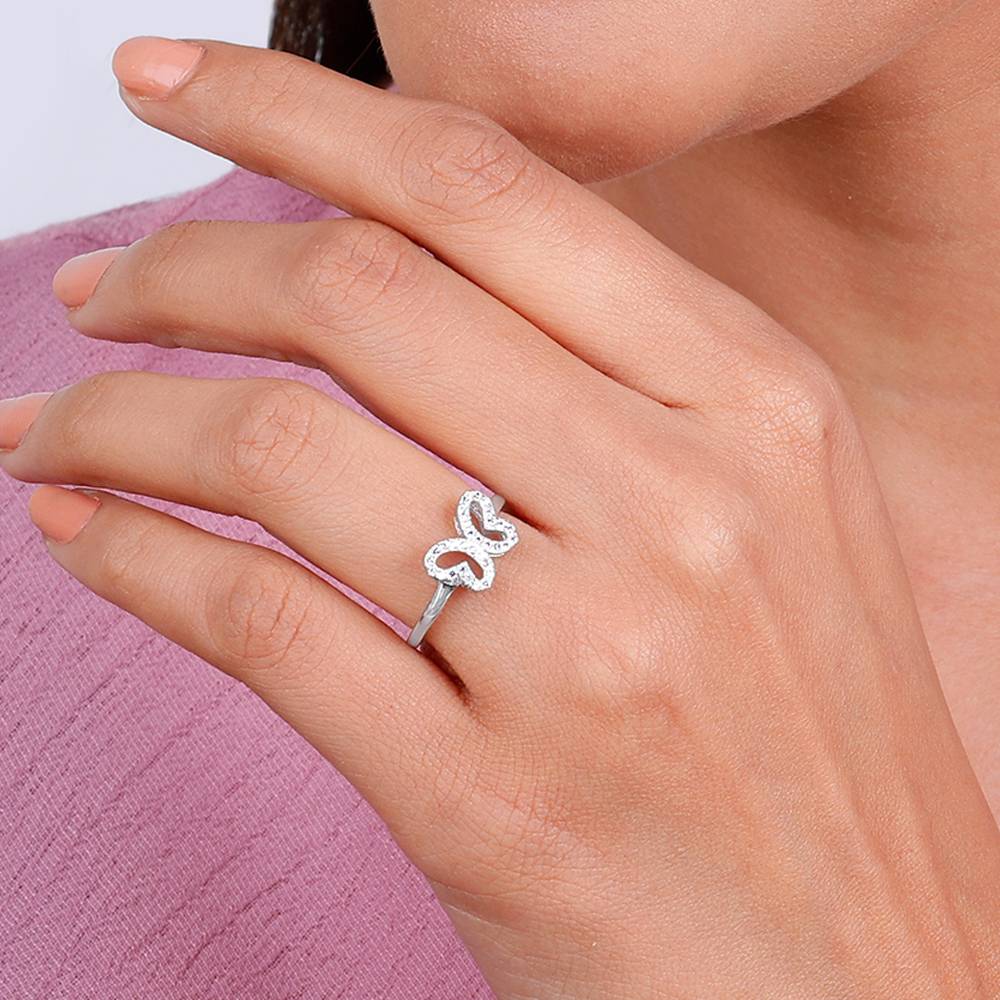 Giva 925 Silver Dashing Butterfly Ring Fixed Size Indian - 11 : R01542