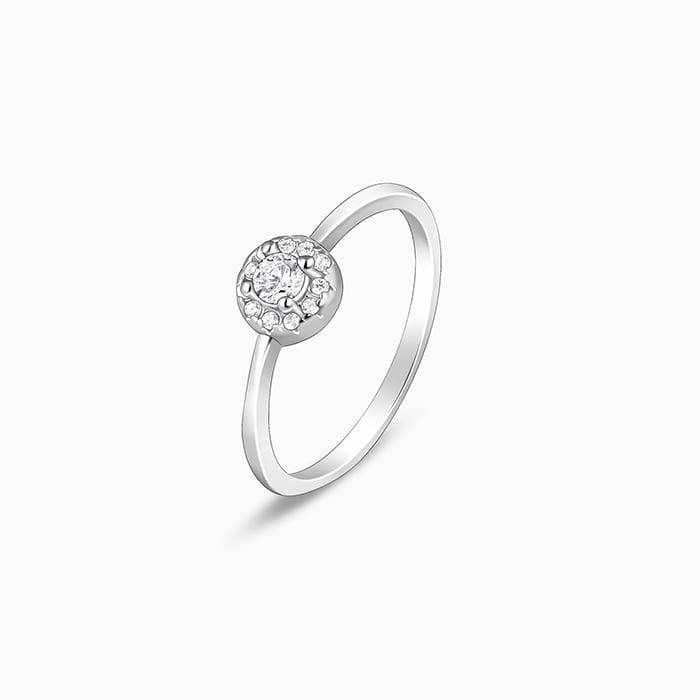 Giva 925 Sterling Silver Zircon Nebula Ring, Fixed Size, Indian - 12, Us - 6| Gifts For Wo : R01546