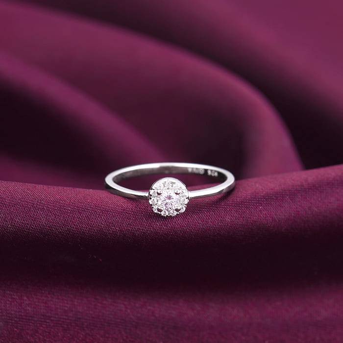 Giva 925 Sterling Silver Zircon Nebula Ring, Fixed Size, Indian - 12, Us - 6| Gifts For Wo : R01546