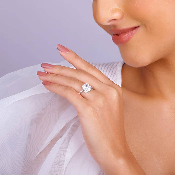 Giva 925 Sterling Silver Zircon Soul Of Love Ring, Adjustable | Gifts For Women And Girls  : R01561