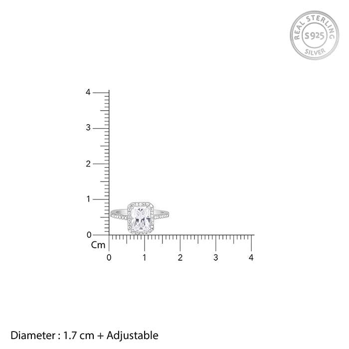 Giva 925 Sterling Silver Zircon Soul Of Love Ring, Adjustable | Gifts For Women And Girls  : R01561