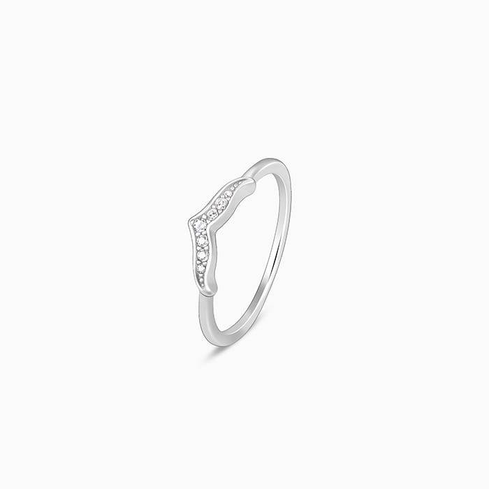 Giva 925 Sterling Silver Zircon Mermaid Tail Ring, Fixed Size,Indian - 12, Us - 6 | Gifts  : R01564