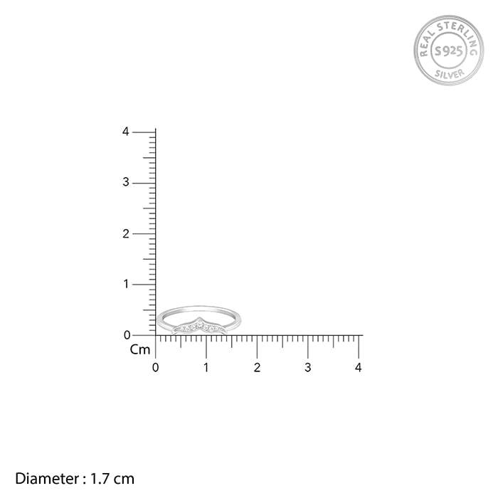 Giva 925 Sterling Silver Zircon Mermaid Tail Ring, Fixed Size,Indian - 12, Us - 6 | Gifts  : R01564