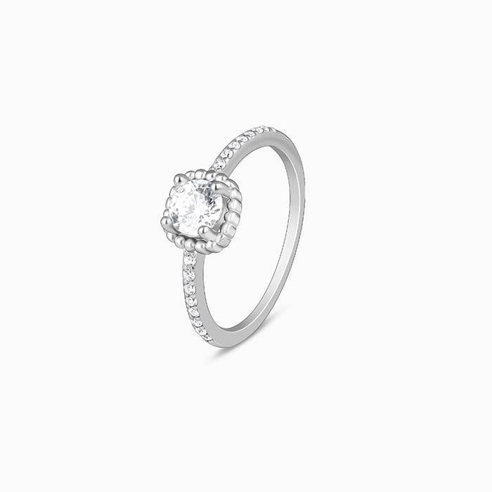 Giva 925 Sterling Silver Zircon Stardust Ring, Fixed Size, Indian - 12, Us - 6| Gifts For  : R01565