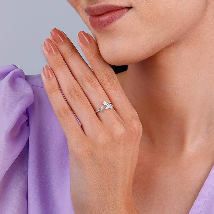 Giva 925 Sterling Silver Dazzling Butterfly Ring,Adjustable | Gifts For Women And Girls |  : R01566