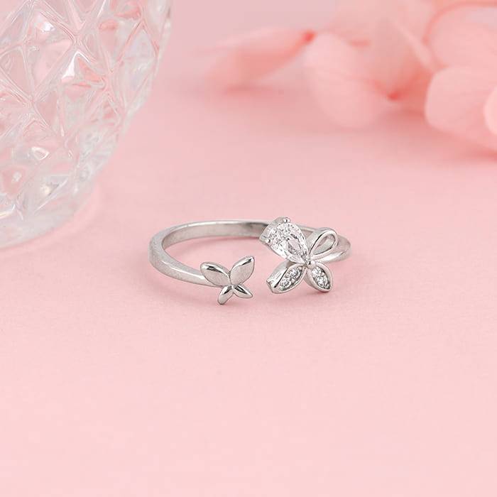 Giva 925 Sterling Silver Dazzling Butterfly Ring,Adjustable | Gifts For Women And Girls |  : R01566