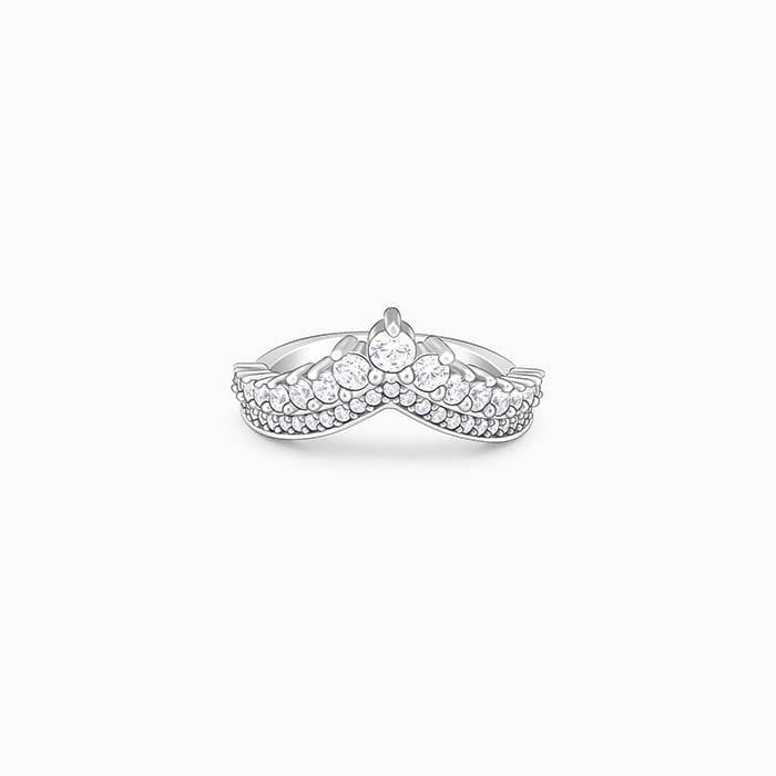 Giva 925 Sterling Silver Mesmerising V Ring,Fixed Size, Indian - 12, Us - 6| Gifts For Wom : R01569