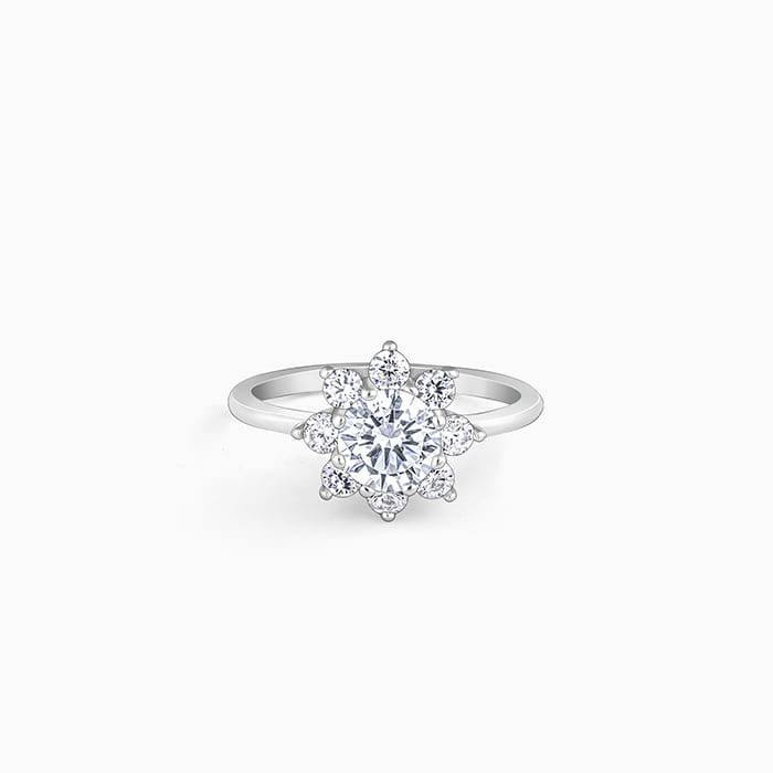 Giva 925 Sterling Silver Zircon Twilight Bloom Ring , Fixed Size, Indian - 12, Us - 6| Gif : R01573