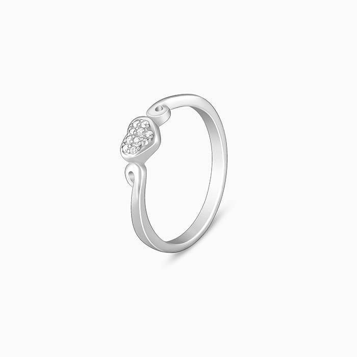 Giva 925 Sterling Silver Heart Club Ring,Fixed Size, Indian - 14 | Gifts For Women And Gir : R01574