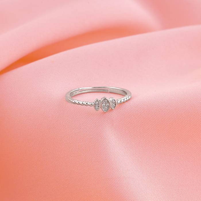 Giva 925 Sterling Silver Elliptical Trio Ring, Adjustable | Gifts For Women And Girls | Wi : R01576