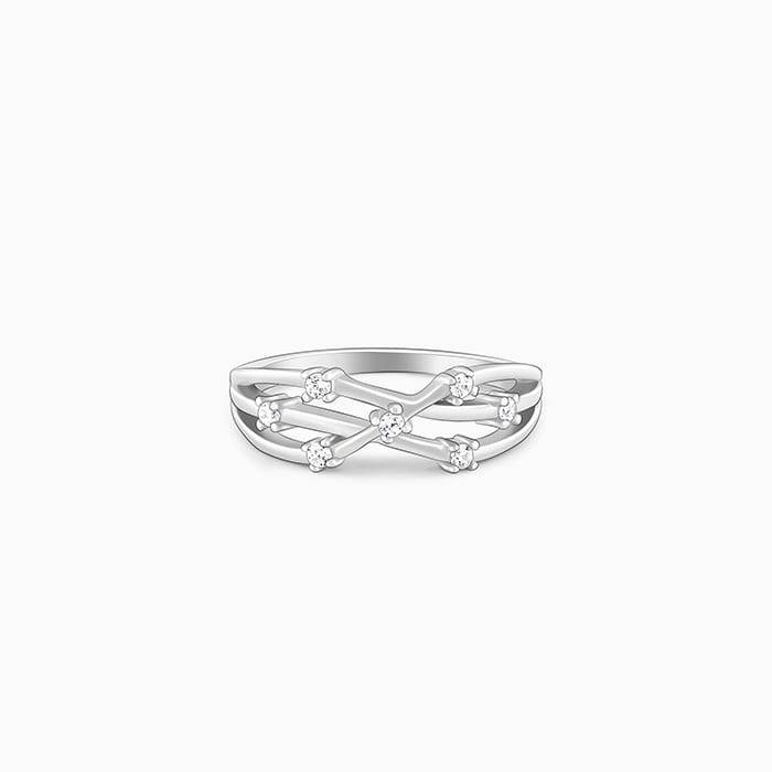 Giva 925 Sterling Silver Waved Ring,Fixed Size, Indian - 12 | Gifts For Women And Girls |  : R01577