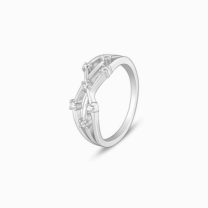 Giva 925 Sterling Silver Waved Ring,Fixed Size, Indian - 12 | Gifts For Women And Girls |  : R01577