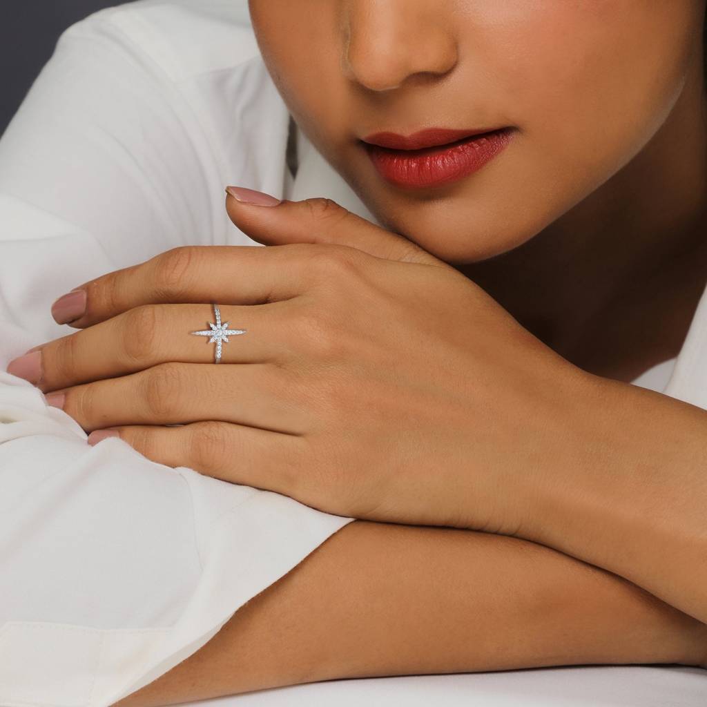 Anushka Sharma Silver Studded Sword Ring : R0157