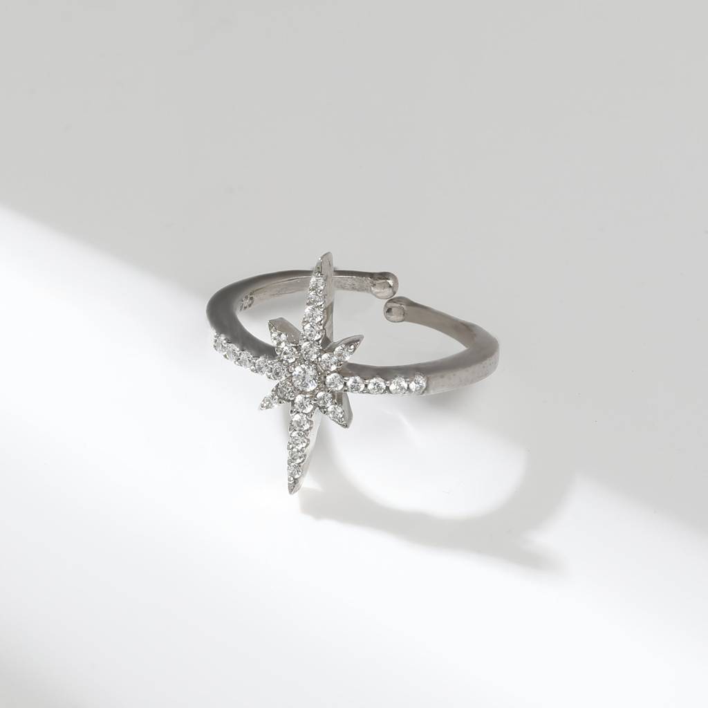 Anushka Sharma Silver Studded Sword Ring : R0157