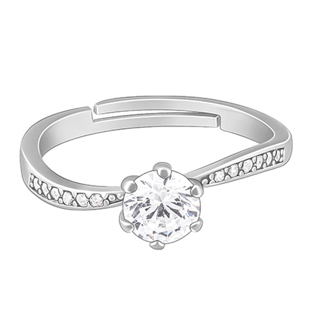 Giva 925 Sterling Silver Waver Glam Ring, Adjustable : R01582