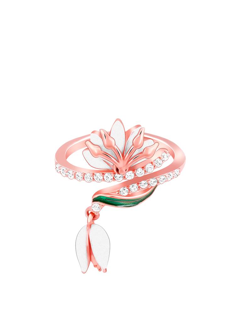 Giva 925 Sterling Silver Bhumi Rose Gold Snowy Safed Musli Ring