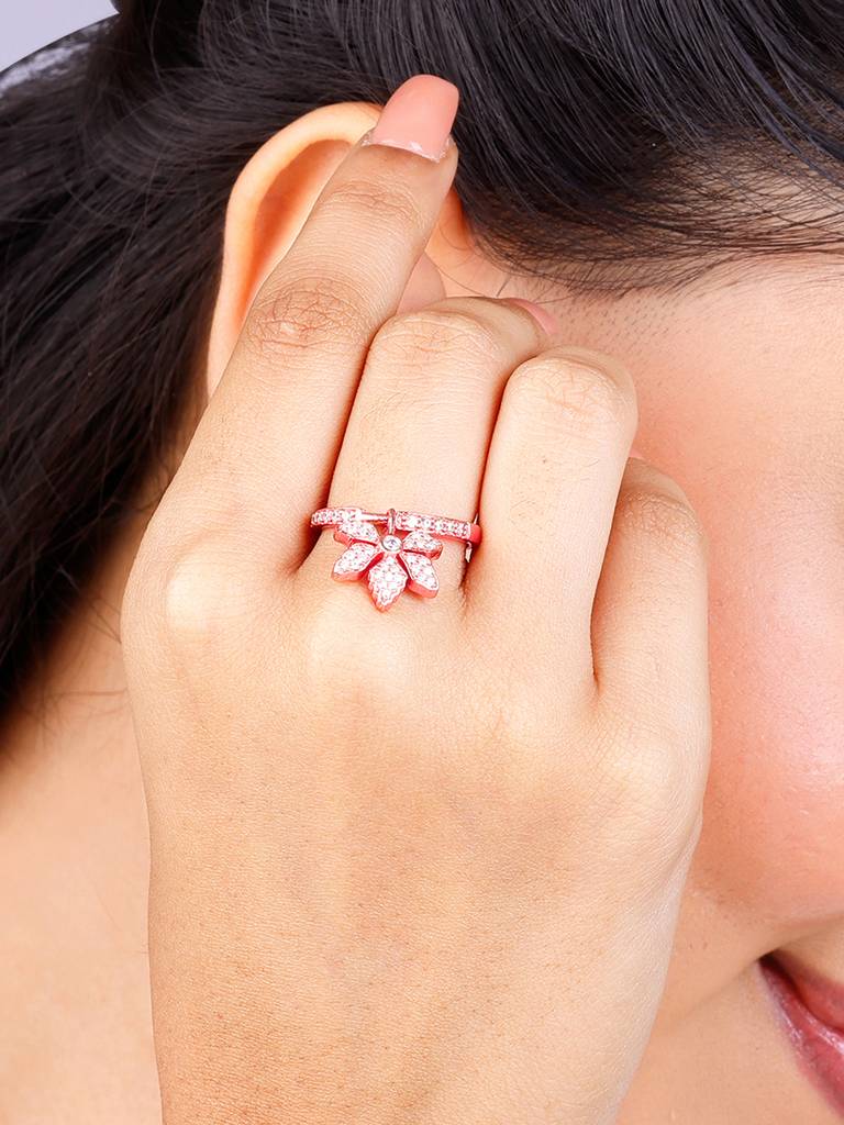 Giva 925 Sterling Silver Bhumi Rose Gold Shy Ebony Bud Earrings And Ring