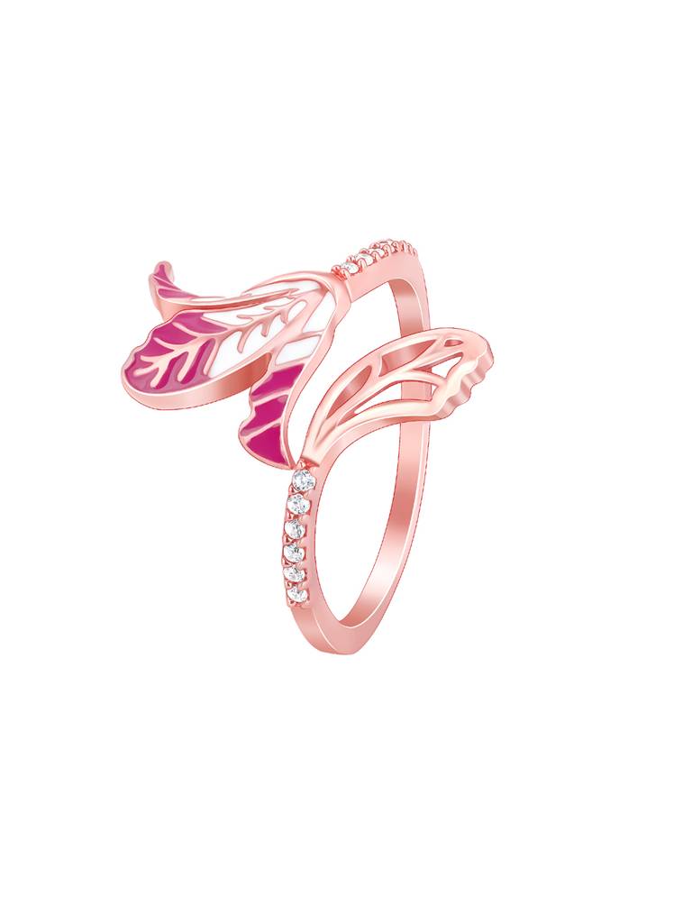 Giva 925 Sterling Silver Bhumi Rose Gold Shy Ebony Ring