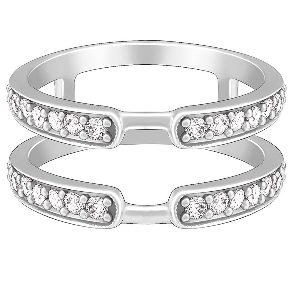Giva 925 Sterling Silver Dual Layer Zircon Ring ,Fixed Size,Indian - 12, Us - 6 : R01591