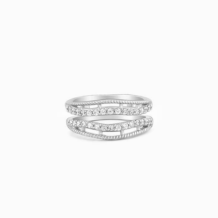 Giva 925 Sterling Promenade Faux Stack Ring,Fixed Size,Indian - 12| Gifts For Women And Gi : R01592