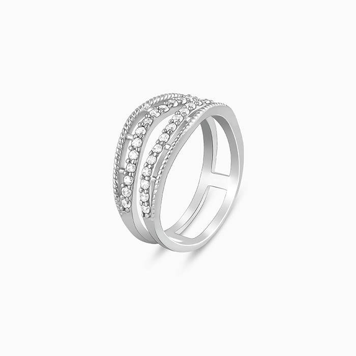 Giva 925 Sterling Promenade Faux Stack Ring,Fixed Size,Indian - 12| Gifts For Women And Gi : R01592