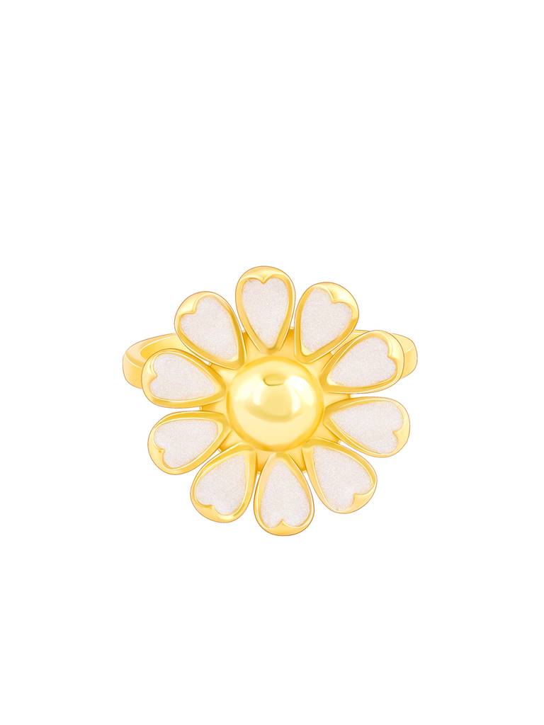 Giva 925 Sterling Silver Bhumi Golden Open Bramha Kamal Convertible Ring