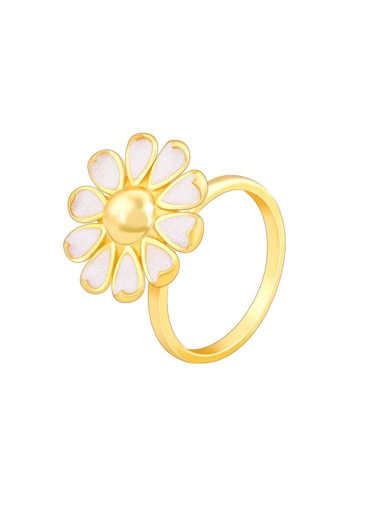 Giva 925 Sterling Silver Bhumi Golden Open Bramha Kamal Convertible Ring