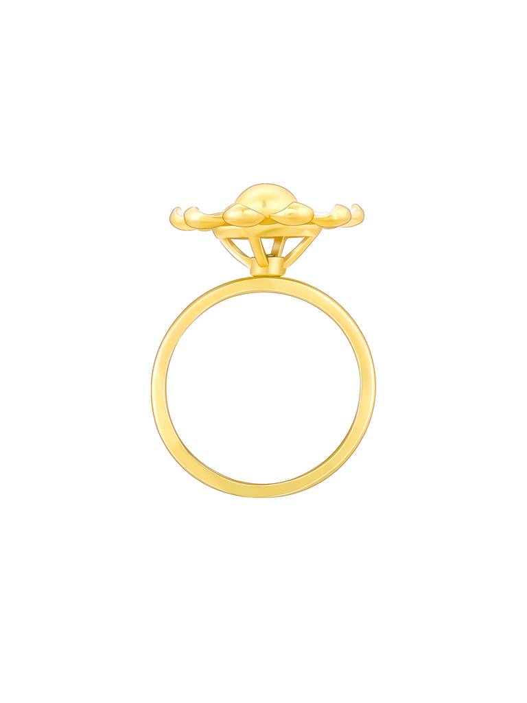 Giva 925 Sterling Silver Bhumi Golden Open Bramha Kamal Convertible Ring