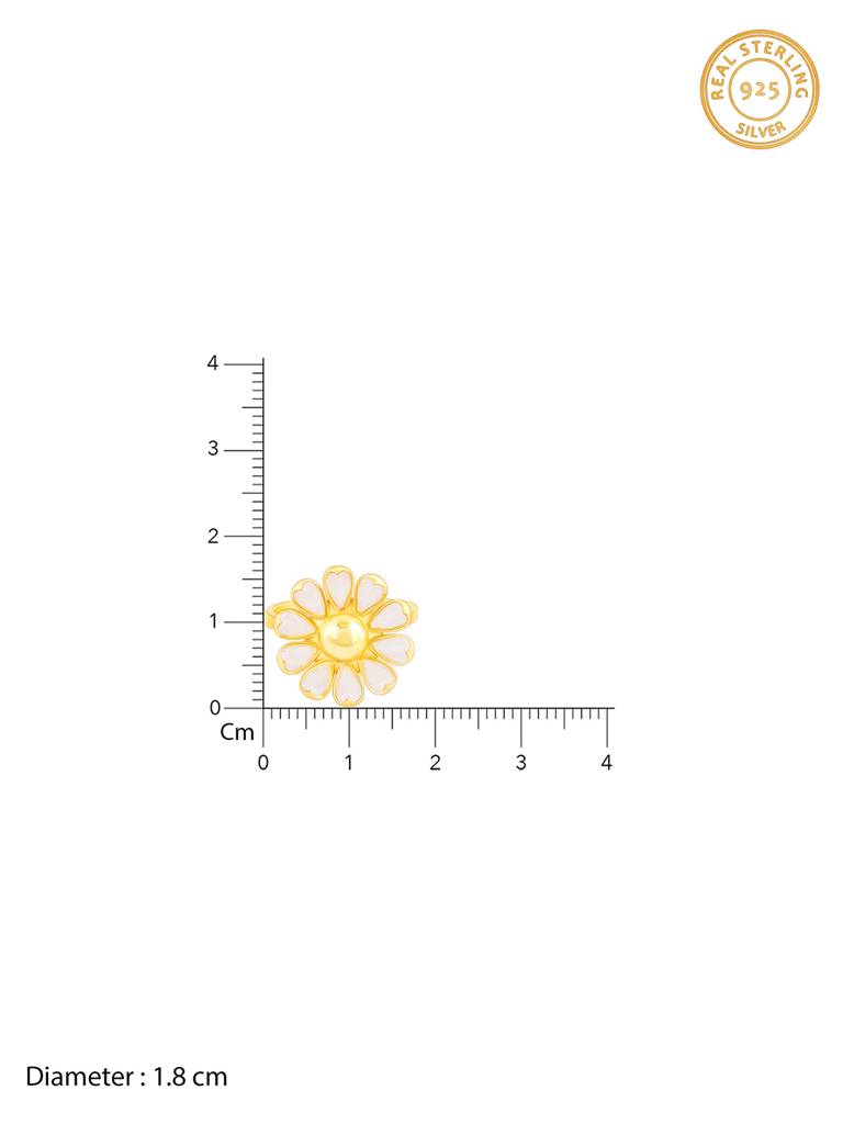 Giva 925 Sterling Silver Bhumi Golden Open Bramha Kamal Convertible Ring