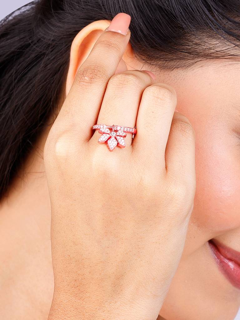 Giva 925 Sterling Silver Bhumi Rose Gold Exotic Ebony Ring