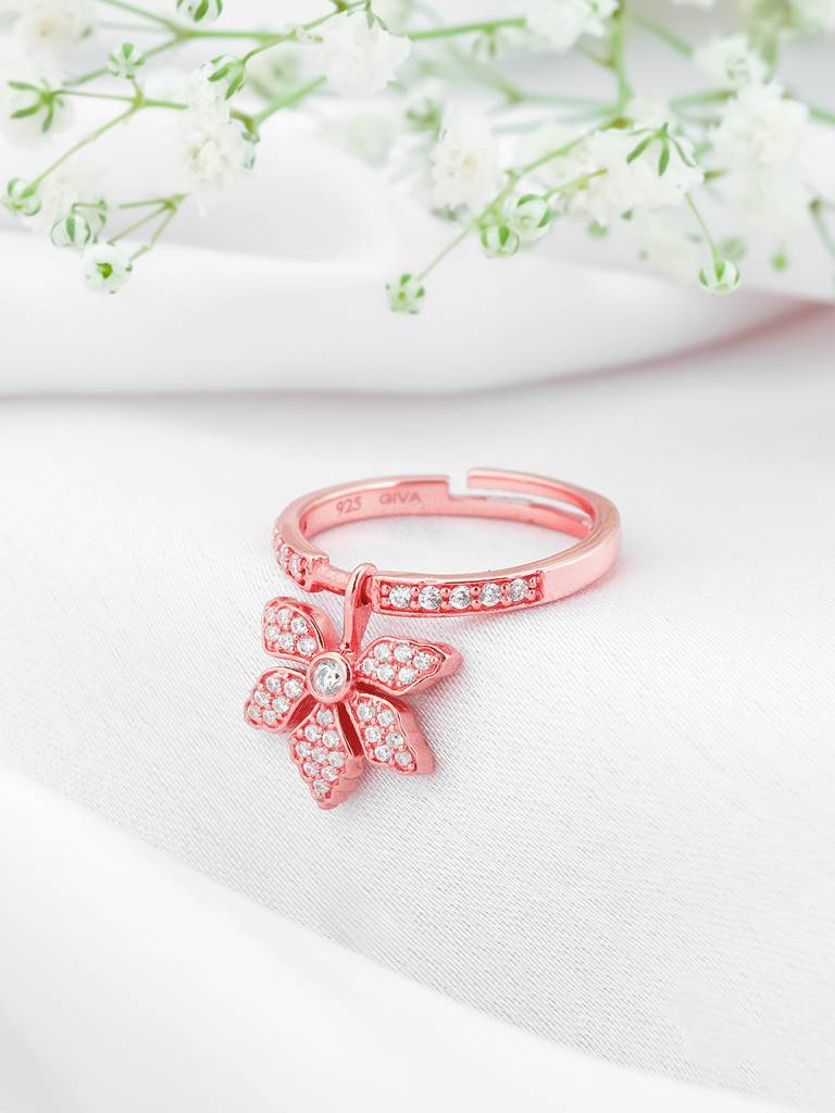 Giva 925 Sterling Silver Bhumi Rose Gold Exotic Ebony Ring