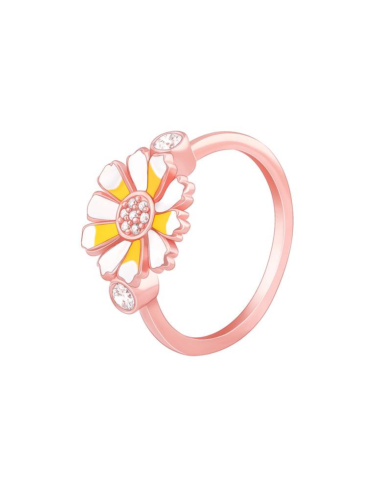Giva 925 Sterling Silver Bhumi Rose Gold Blooming Bramha Kamal Ring