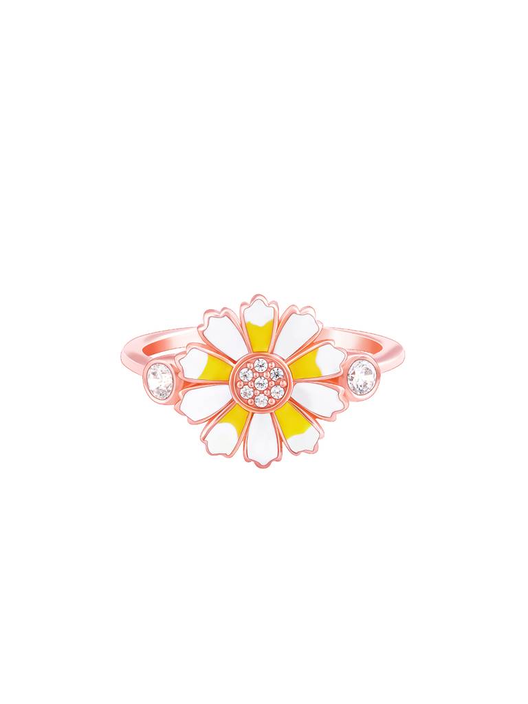 Giva 925 Sterling Silver Bhumi Rose Gold Blooming Bramha Kamal Ring
