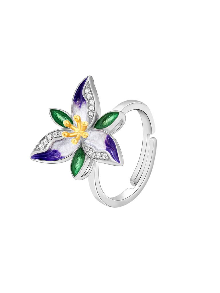 Giva 925 Sterling Silver Bhumi Silver Convertible Trillium Ring